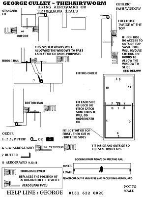 TIMBER SLIDING SASH WIMDOW KIT "PIN ON"  SYSTEM & ADHESIVE BRUSH PILE/P STRIP