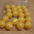 Solid hard plastic balls, in red, yellow, blue or green. Buy one colour or a mix! 19mm diameter.