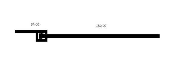 Aluminium holder, quality exterior grade EPDM rubber strip, 3mm X 6mm X 3000mm.