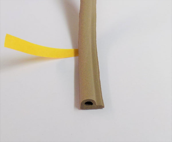 P section Brown 9 mm X 5 mm EPDM foam closed cell