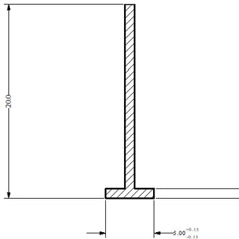 T section 20 mm X 5 mm wide black silicone extrusion rubber seal 10 Metre