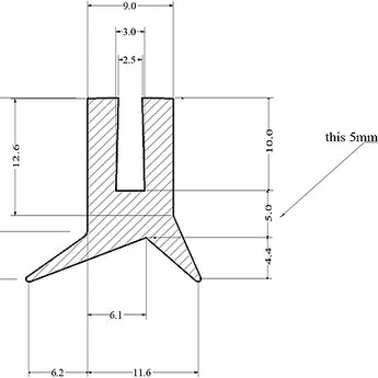 Silicone Clip On Lip Seal U Channel 100 Metre