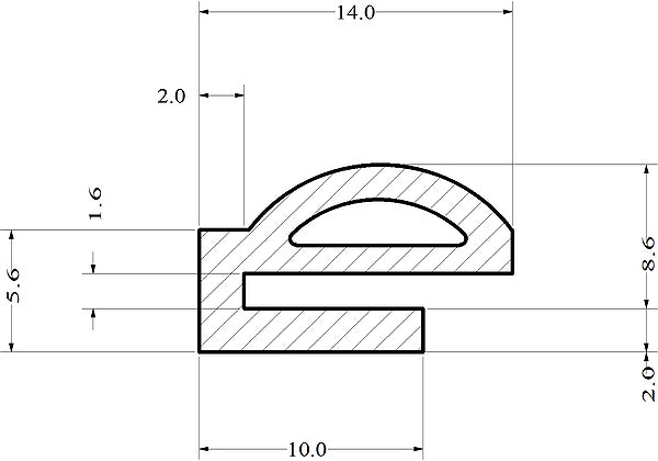 Silicone E Section 25 Metre Length