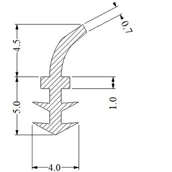 Silicone Push In Flipper Seal - 10 Metre