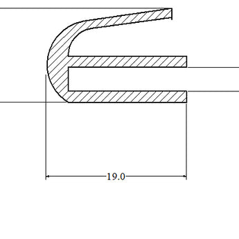 Silicone E Section U Channel Door Seal 35 Metre Length