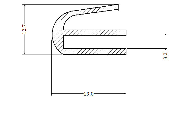Silicone E Section U Channel Door Seal 50 Metre Length