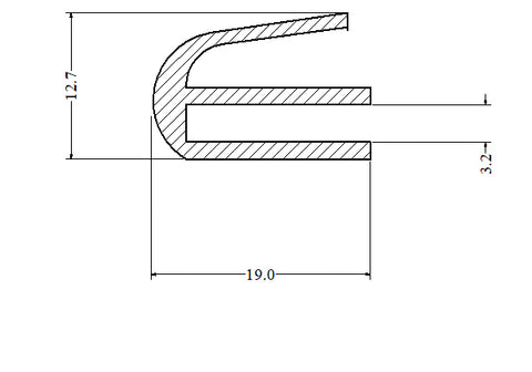 Silicone E Section U Channel Door Seal 10 Metre Length