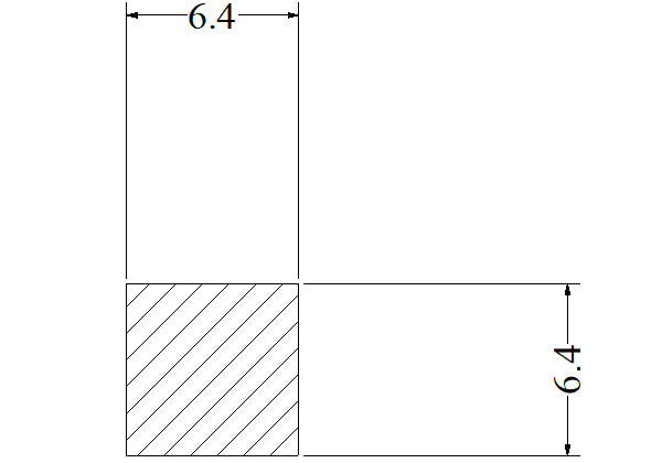 Square Silicone Rubber Extrusion 6.4 mm x 6.4 mm - 15 Metre Length