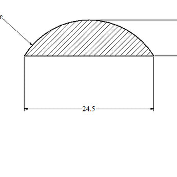 Silicone Rubber D Section 24.5 mm X 7 mm 50 Metres