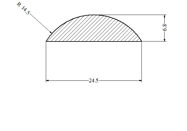 Silicone Rubber D Section 24.5 mm X 7 mm 15 Metres