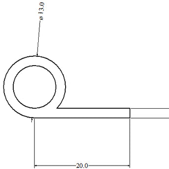 Silicone Rubber Extrusion P Strip 13 mm Bubble - Door Seal - Heavy Duty - 15 Metre