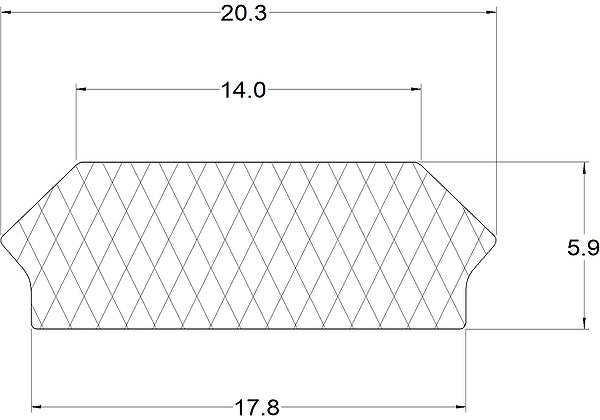 Silicone Rectangle Infill Strip - 10 Metre