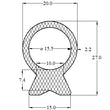 Silicone Omega Keyhole Section - 100 Metre