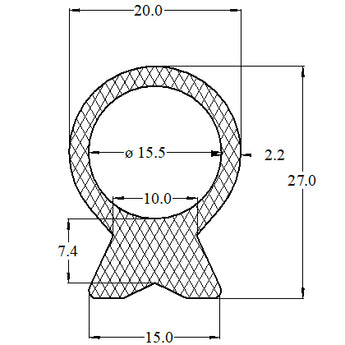 Silicone Omega Keyhole Section - 100 Metre