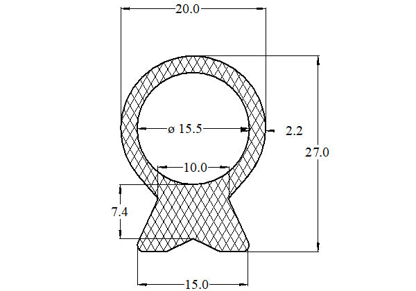 Silicone Omega Keyhole Section - 100 Metre