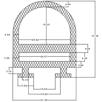 Silicone Push In D Section Door Seal - 15 Metre