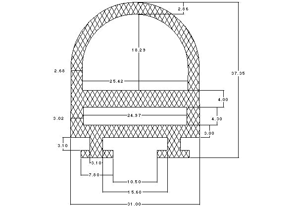 Silicone Push In D Section Door Seal - 100 Metre