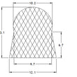 Silicone D Section Keyhole Section - 10 Metre