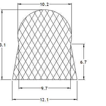 Silicone D Section Keyhole Section - 100 Metre