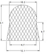 Silicone D Section Keyhole Section - 50 Metre