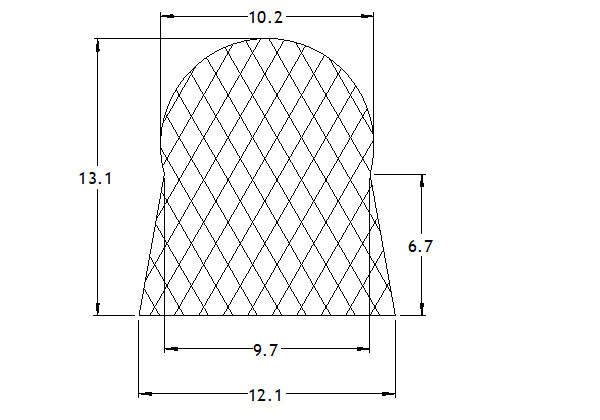 Silicone D Section Keyhole Section - 50 Metre