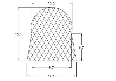 Silicone D Section Keyhole Section - 10 Metre