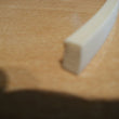 Per metre, 7mm X 5mm white rectangle of silicone extrusion, extruded rubber seal.