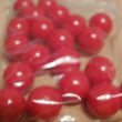 Solid hard plastic balls, in red, yellow, blue or green. Buy one colour or a mix! 19mm diameter.