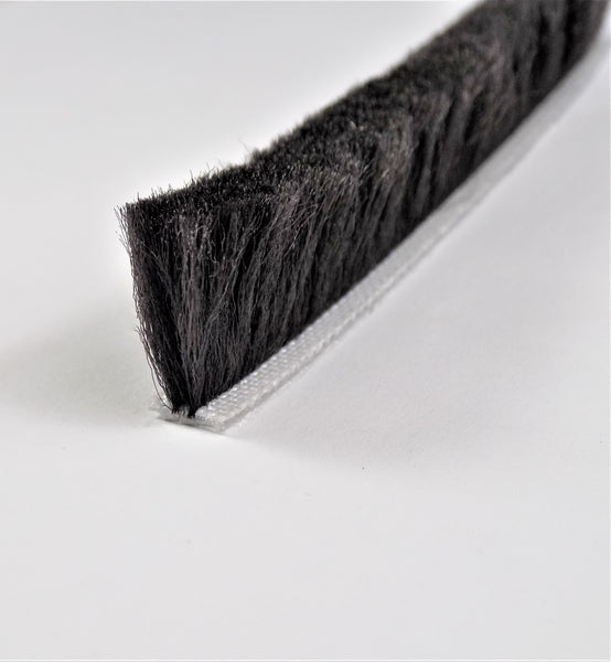 The Hairy Worm Black Self Adhesive Brush Pile 6.9 mm Base X 17 mm Height