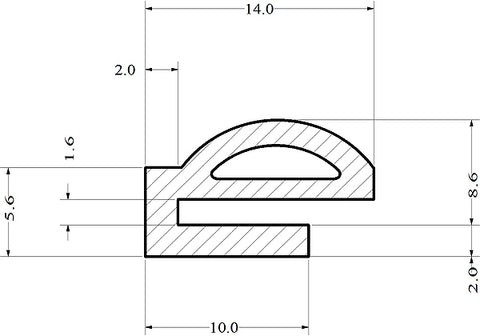 Silicone E Section 10 Metre Length