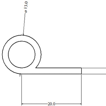 Silicone Rubber Extrusion P Strip 13 mm Bubble - Door Seal - Heavy Duty - 10 Metre