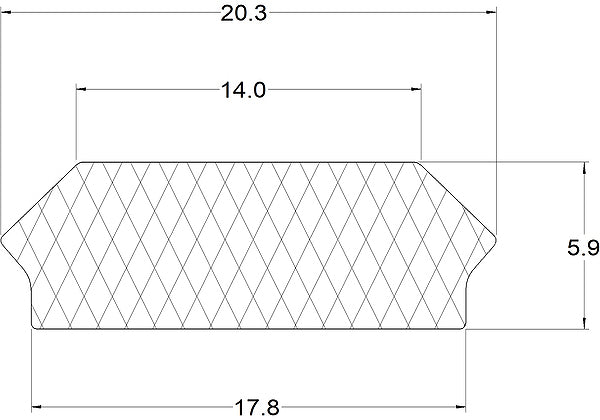 Silicone Rectangle Infill Strip - 15 Metre