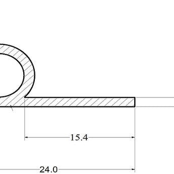 Silicone Rubber Extrusion P Strip 10 mm Bubble - Door Seal - Heavy Duty - 100 Metre
