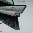 Modern cranked door brush, sits square on door, made from nylon. Premier 55.